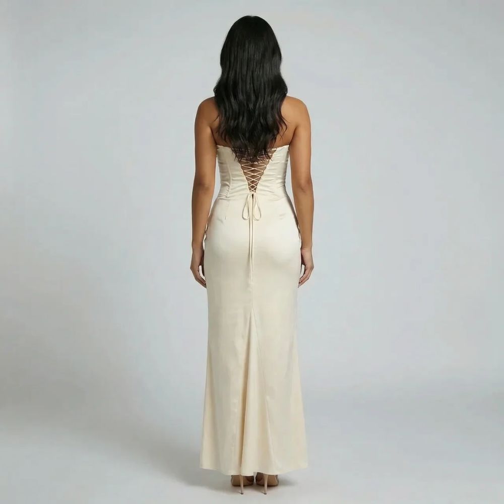Elara Lace-Up Maxi Dress