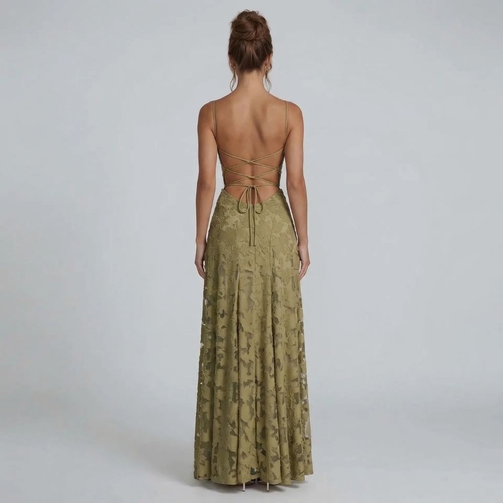 Marielle Lace-Up Maxi Dress