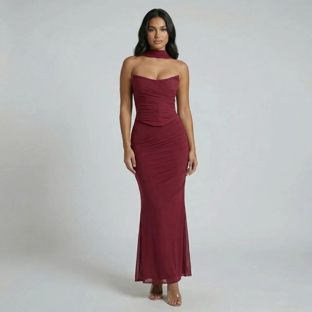 Rosalind Ruched Maxi Dress