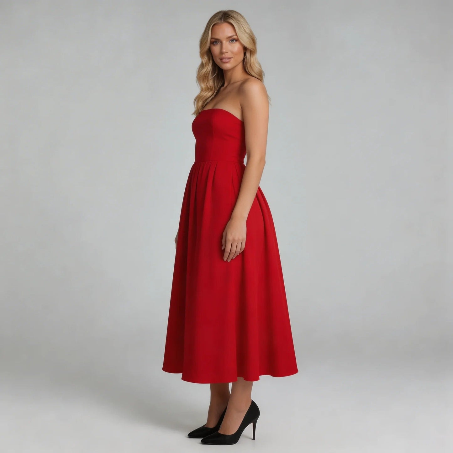 Serene Strapless Midi Dress