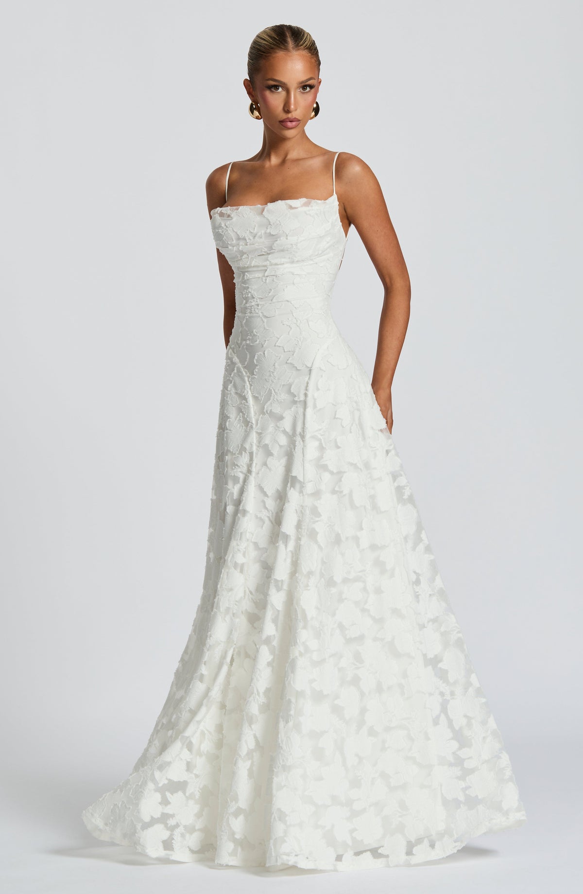 White maxi dress, third view