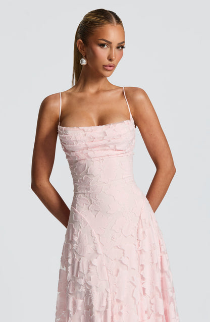Soft pink maxi dress, second view