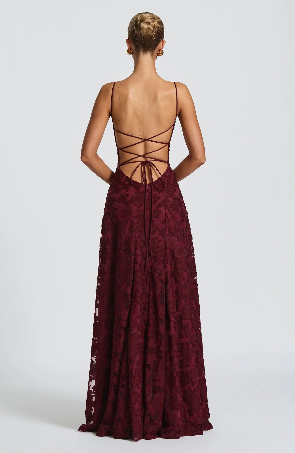 Cherry red maxi dress, fourth view