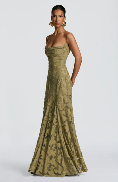 Sage green maxi dress, second view