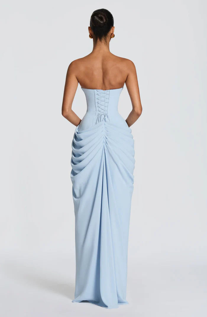 Light blue floor-length maxi dress, fourth view