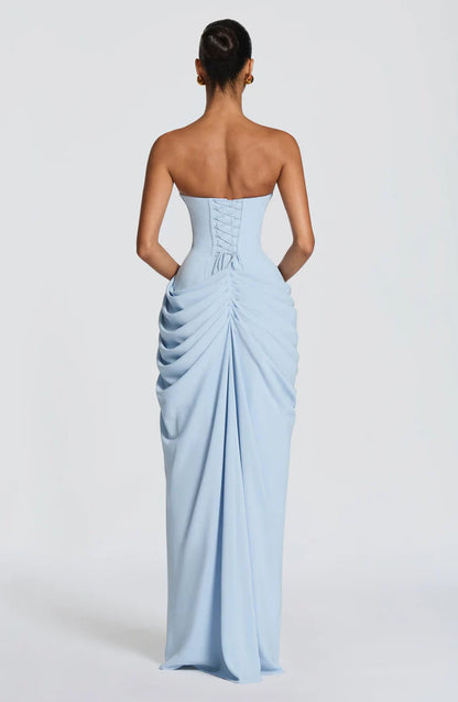 Light blue floor-length maxi dress, fourth view