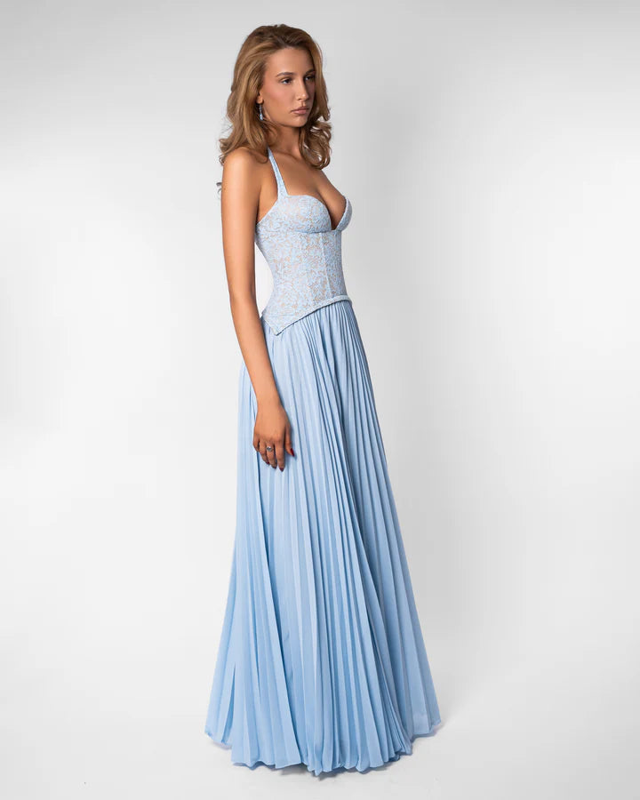 Formal maxi dress, side view
