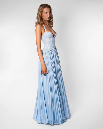 Formal maxi dress, side view