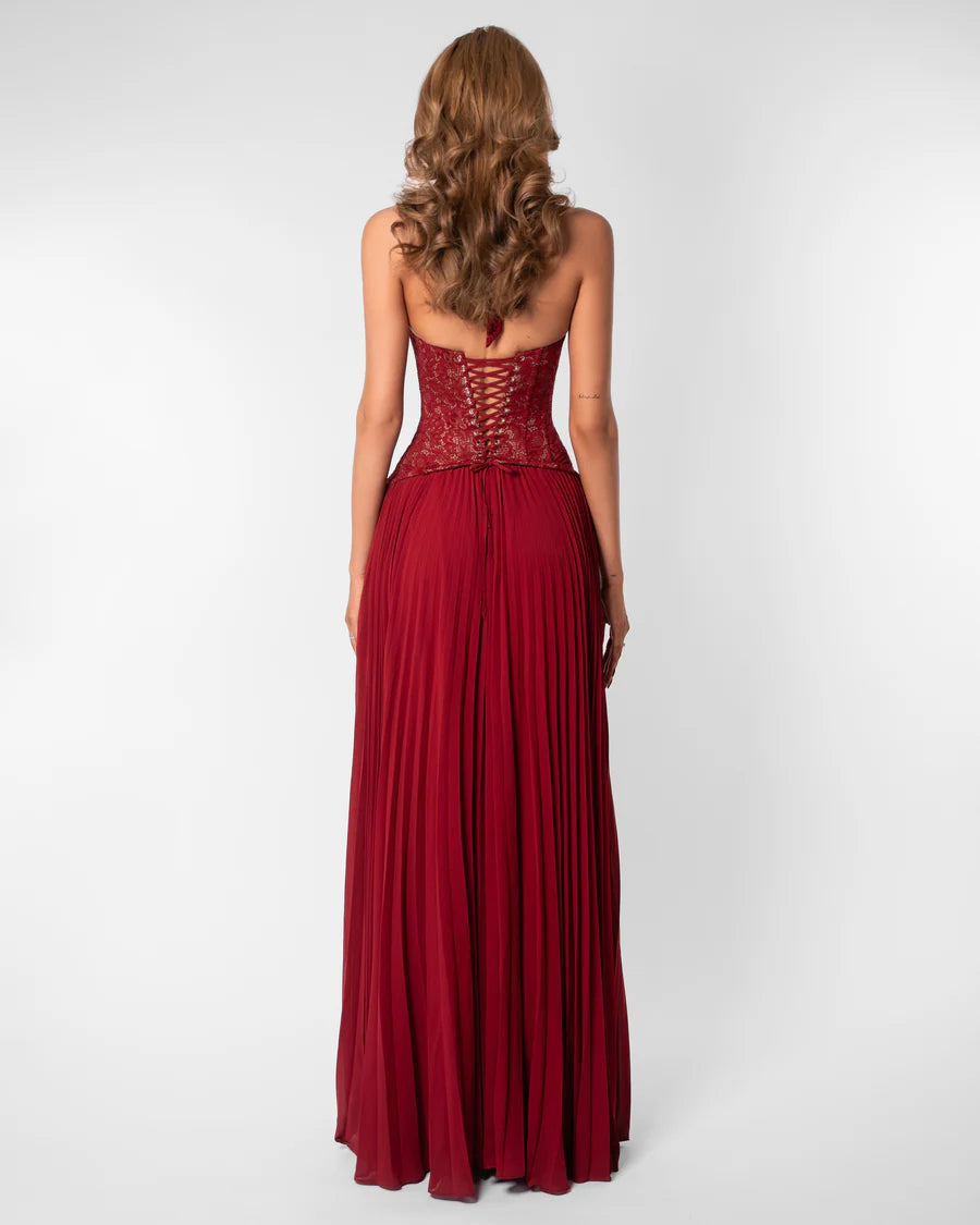 Formal maxi dress, detail view