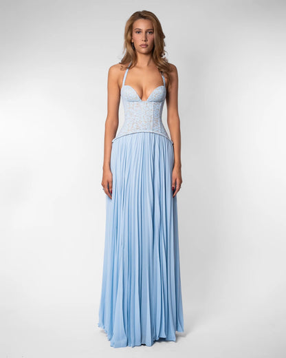 Formal maxi dress, full length view