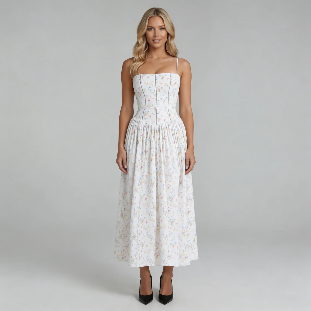 Alaina Corset Midi Dress