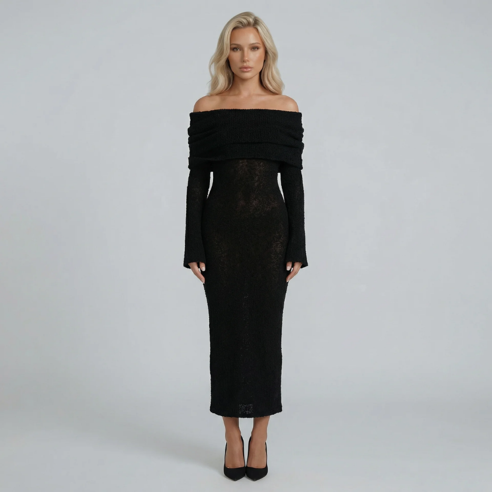 Amelia Drape Elegant Maxi Dress