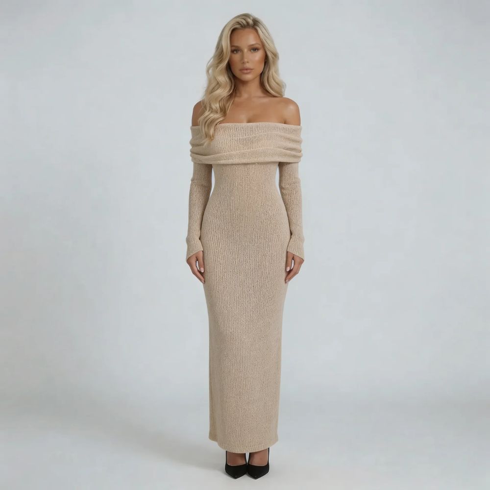 Amelia Drape Elegant Maxi Dress