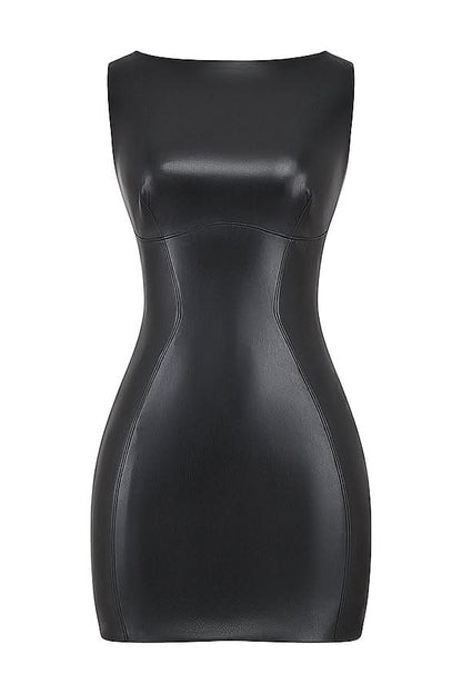 Bianca Leather Mini Dress
