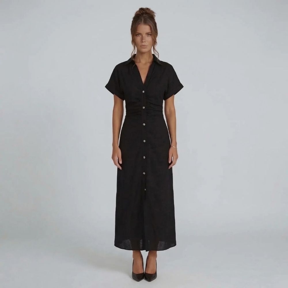 Cambria Button Midi Dress
