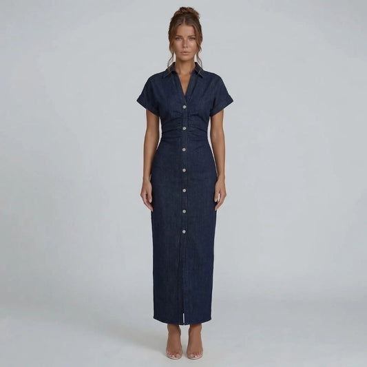Cambria Button Midi Dress