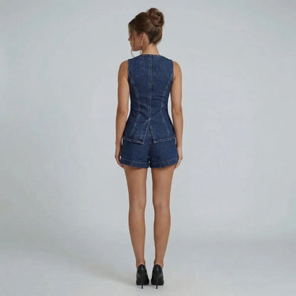 Camille Denim Two-Piece Set