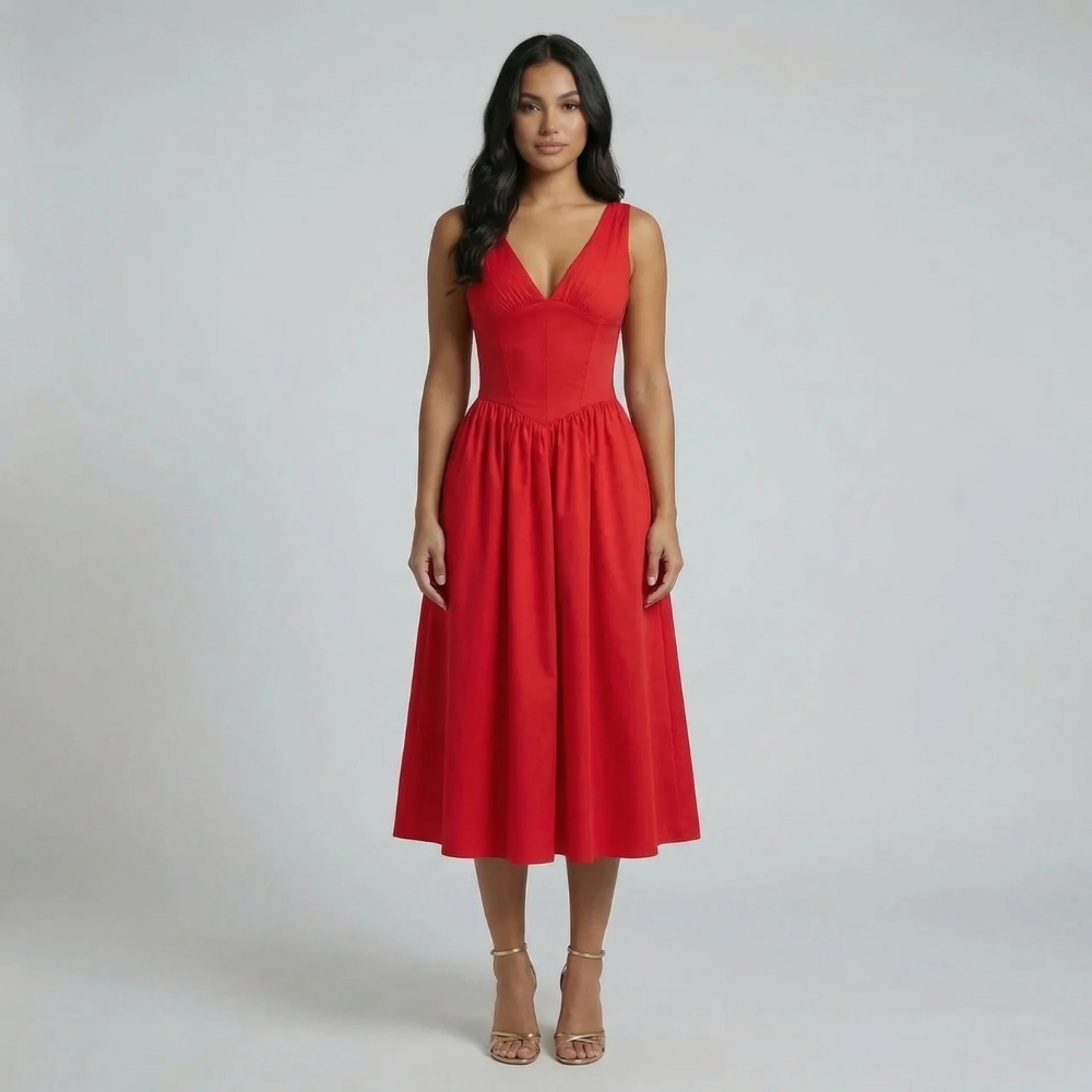 Cassandra Tie Midi Dress