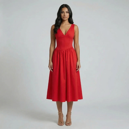 Cassandra Tie Midi Dress