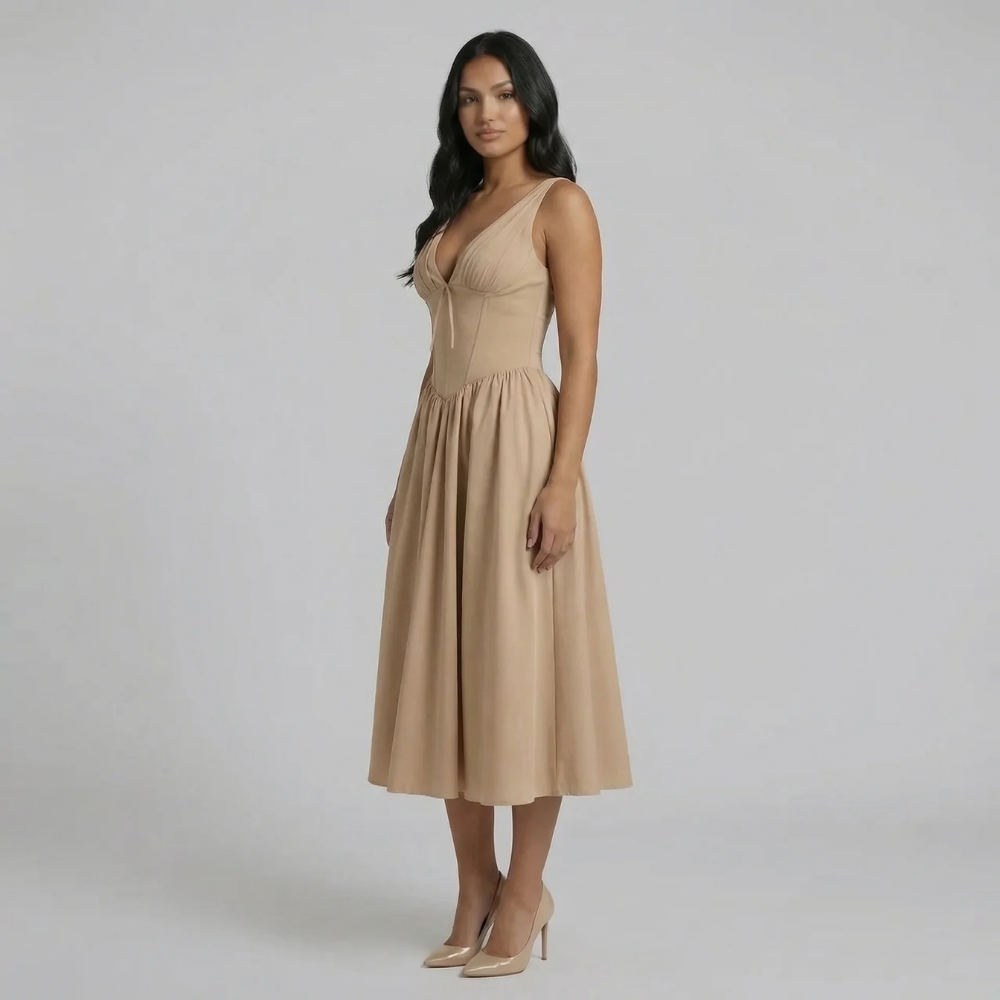 Cassandra Tie Midi Dress