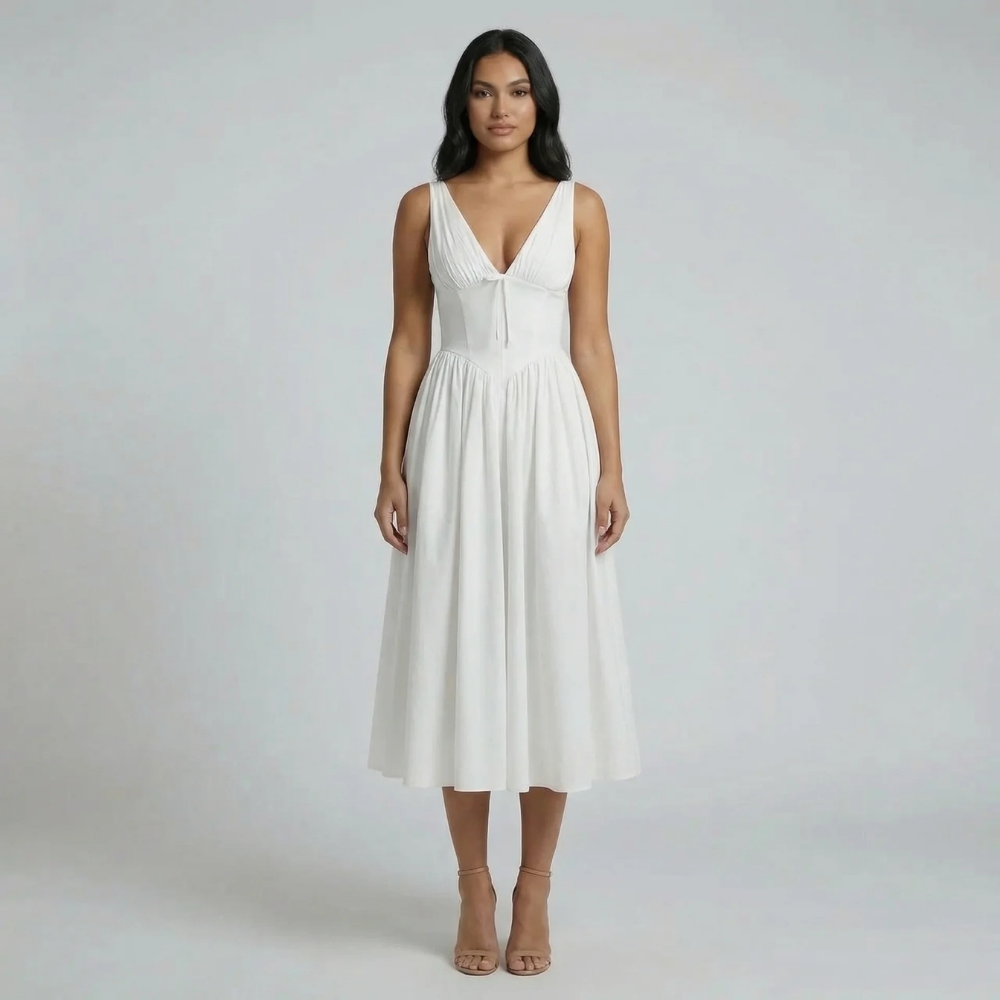 Cassandra Tie Midi Dress