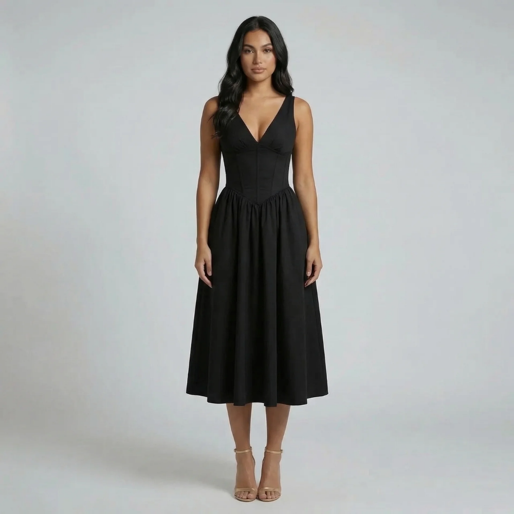 Cassandra Tie Midi Dress