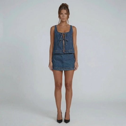 Daphne Tie-Front Denim Set