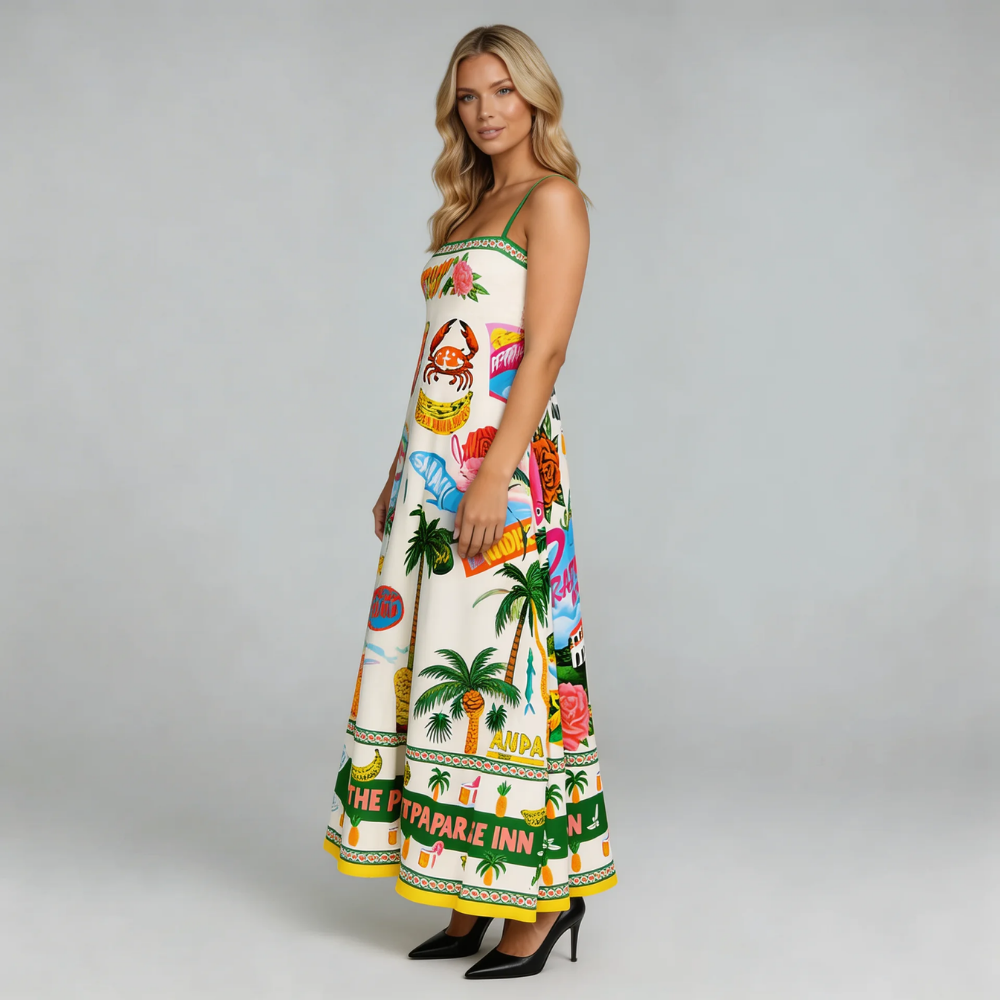 Dominique Tropical Maxi Dress