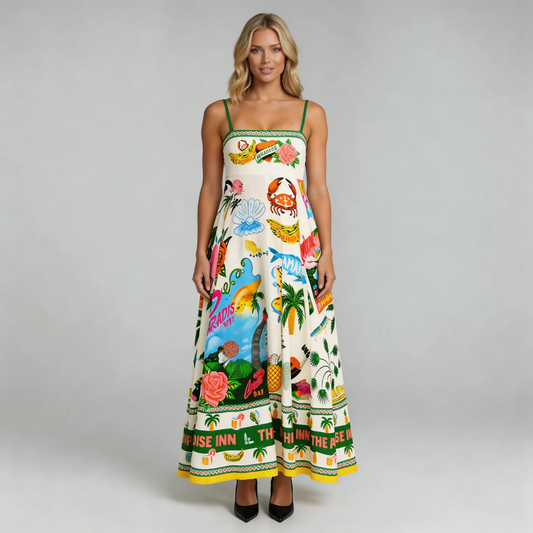 Dominique Tropical Maxi Dress