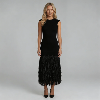Elara Fringe Midi Dress
