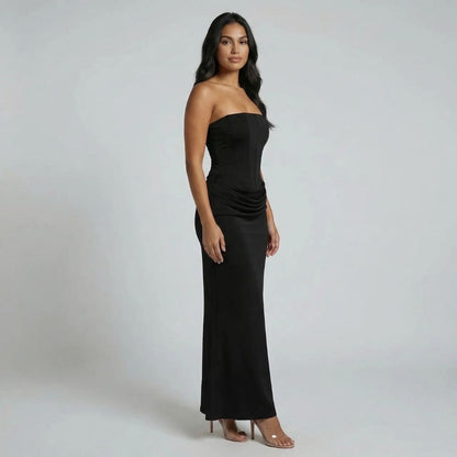 Elara Lace-Up Maxi Dress