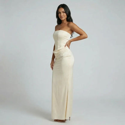 Elara Lace-Up Maxi Dress