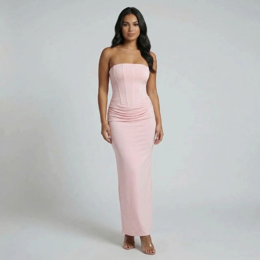 Elara Lace-Up Maxi Dress