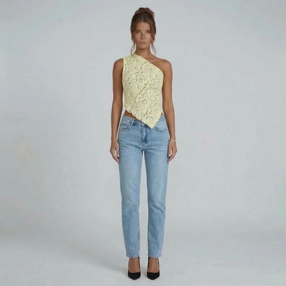 Giselle Lace Asymmetric Top