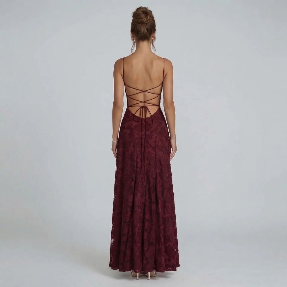 Marielle Lace-Up Maxi Dress