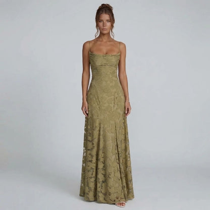 Marielle Lace-Up Maxi Dress