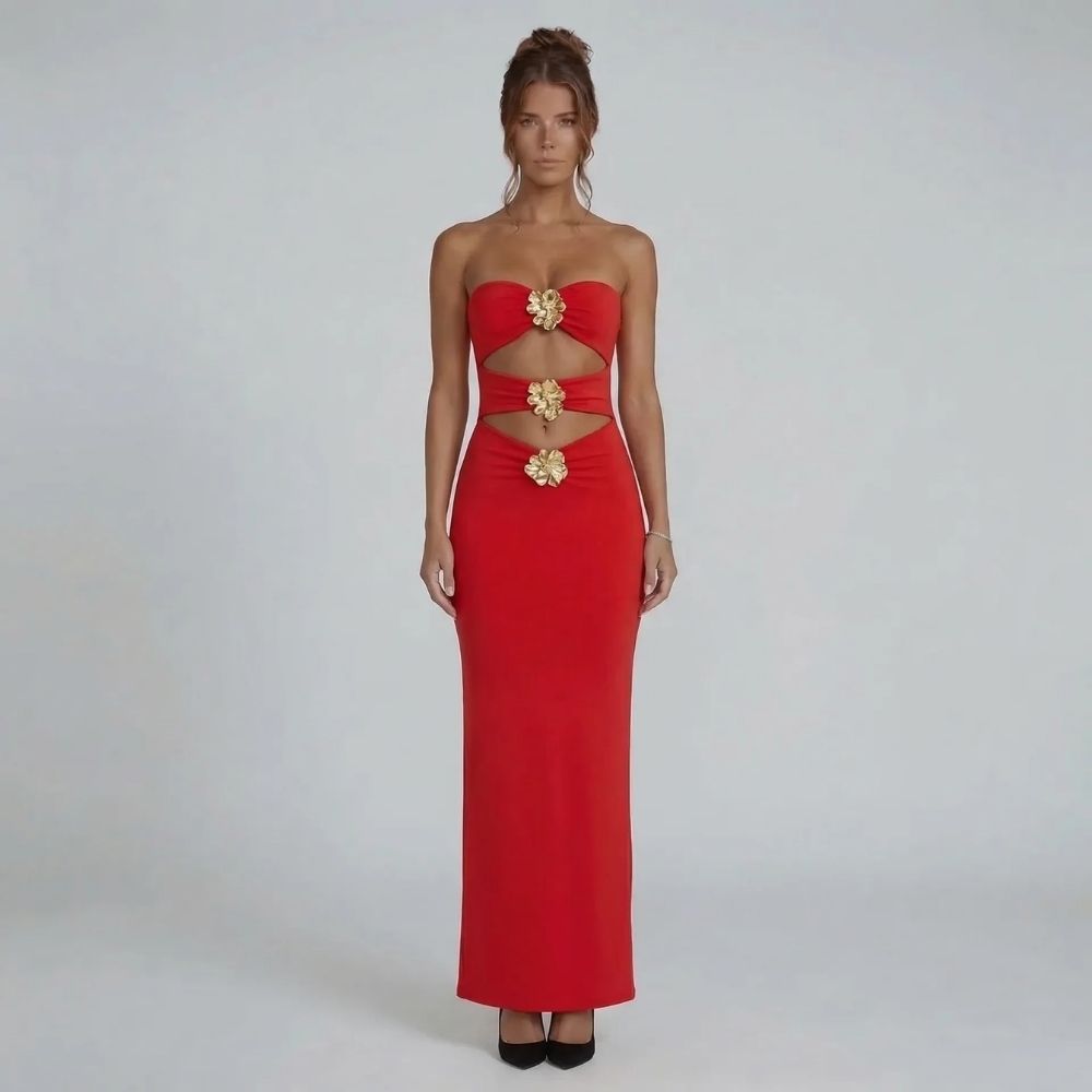 Mira Floral Cutout Maxi Dress