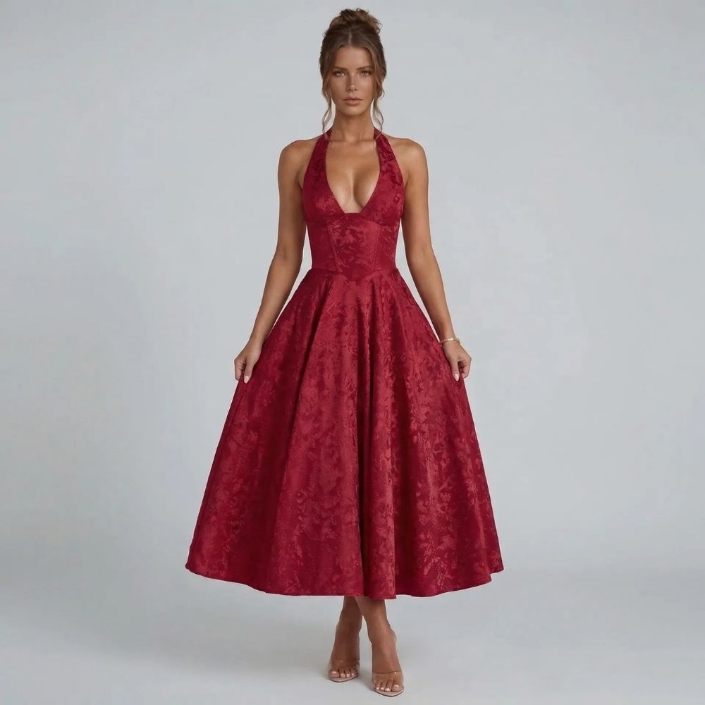 Mirabelle Halter Midi Dress