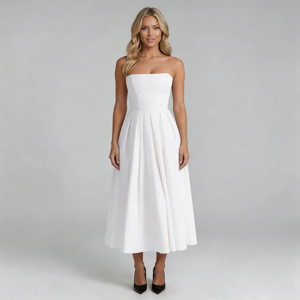 Serene Strapless Midi Dress