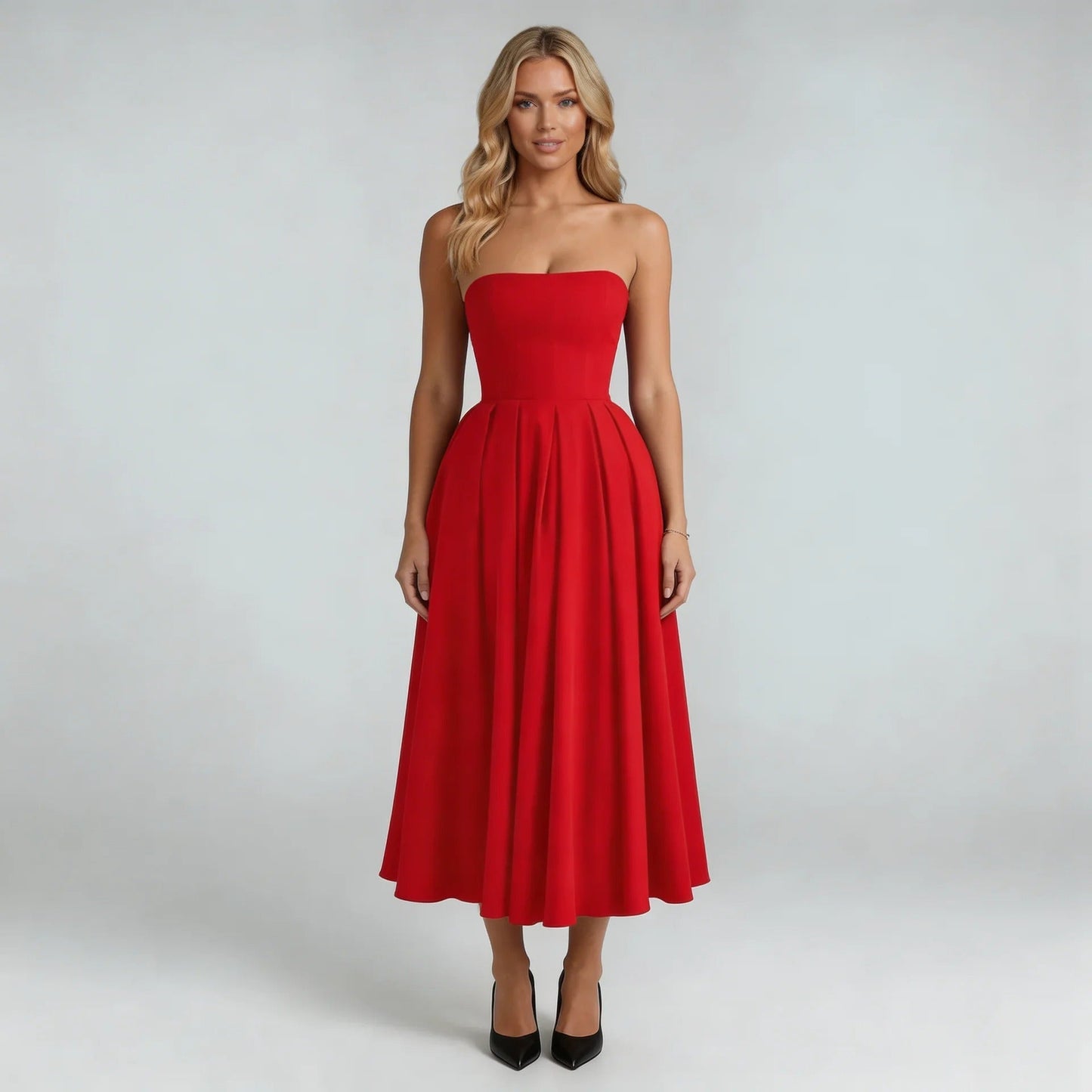 Serene Strapless Midi Dress