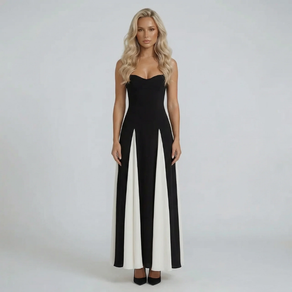 Simone Contrast Maxi Dress  OhLily Fashion