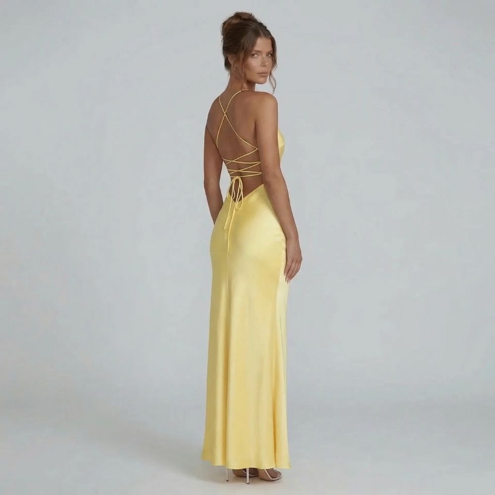 Valeria Lace-Up Maxi Dress