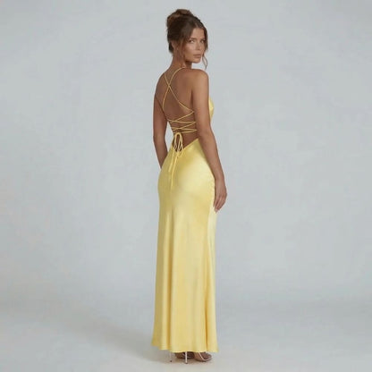 Valeria Lace-Up Maxi Dress