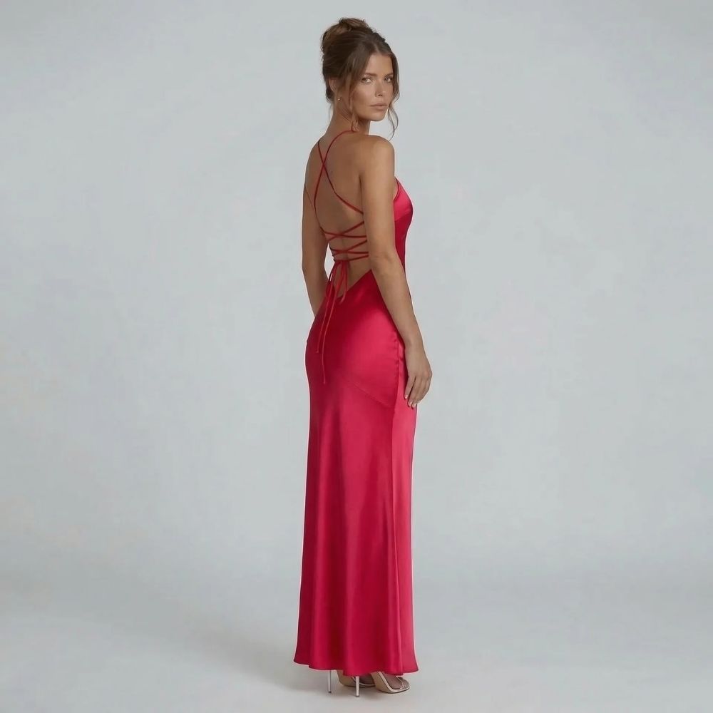 Valeria Lace-Up Maxi Dress