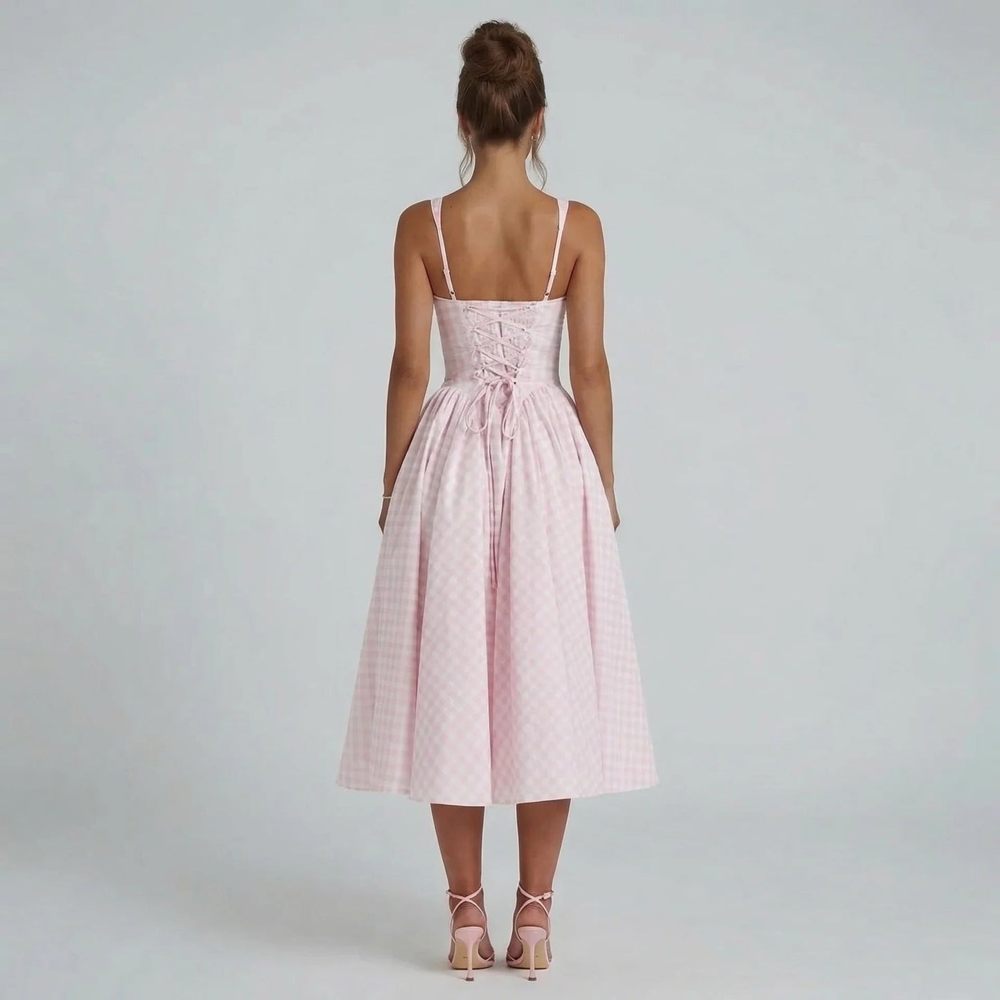 Viviana Gingham Midi Dress