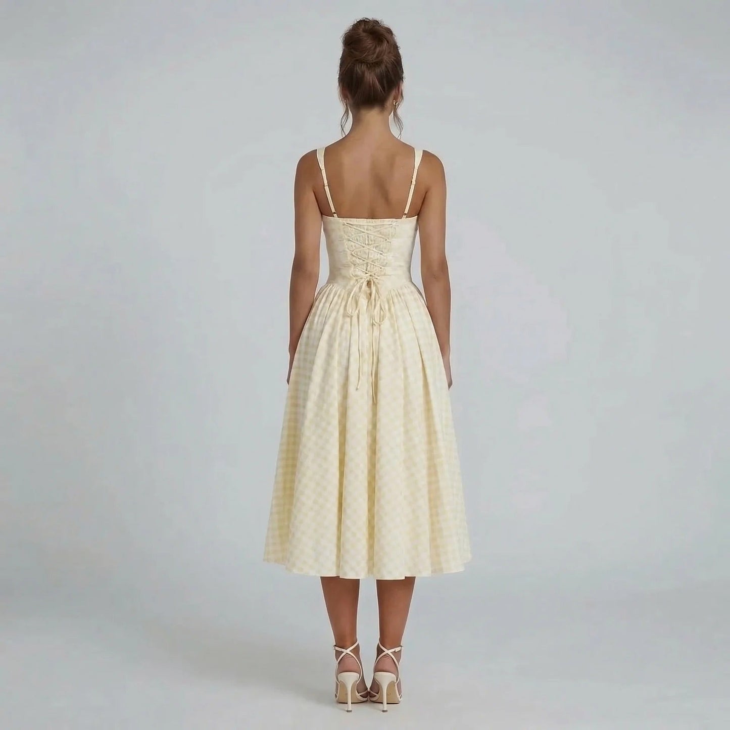 Viviana Gingham Midi Dress
