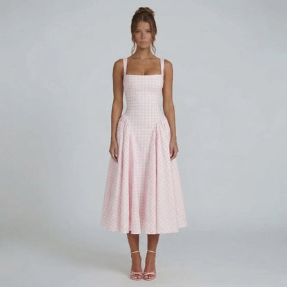Viviana Gingham Midi Dress